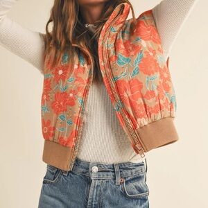 Floral Orange Woman’s Puffer